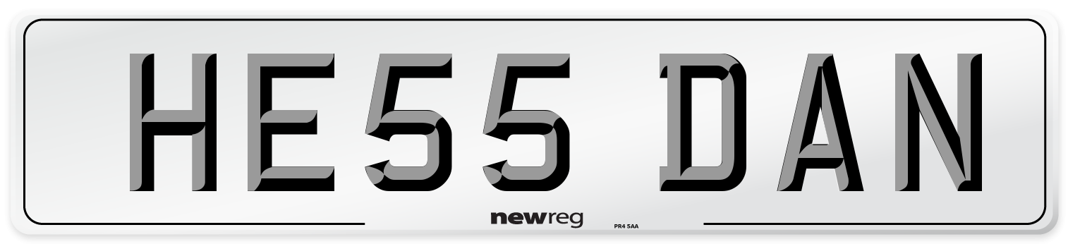 HE55 DAN Number Plate from New Reg